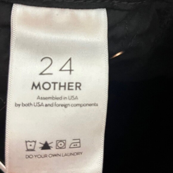 Mother Looker Skinny Jeans High Waisted Hemmed Not Guilty Black 24 - Picture 9 of 11